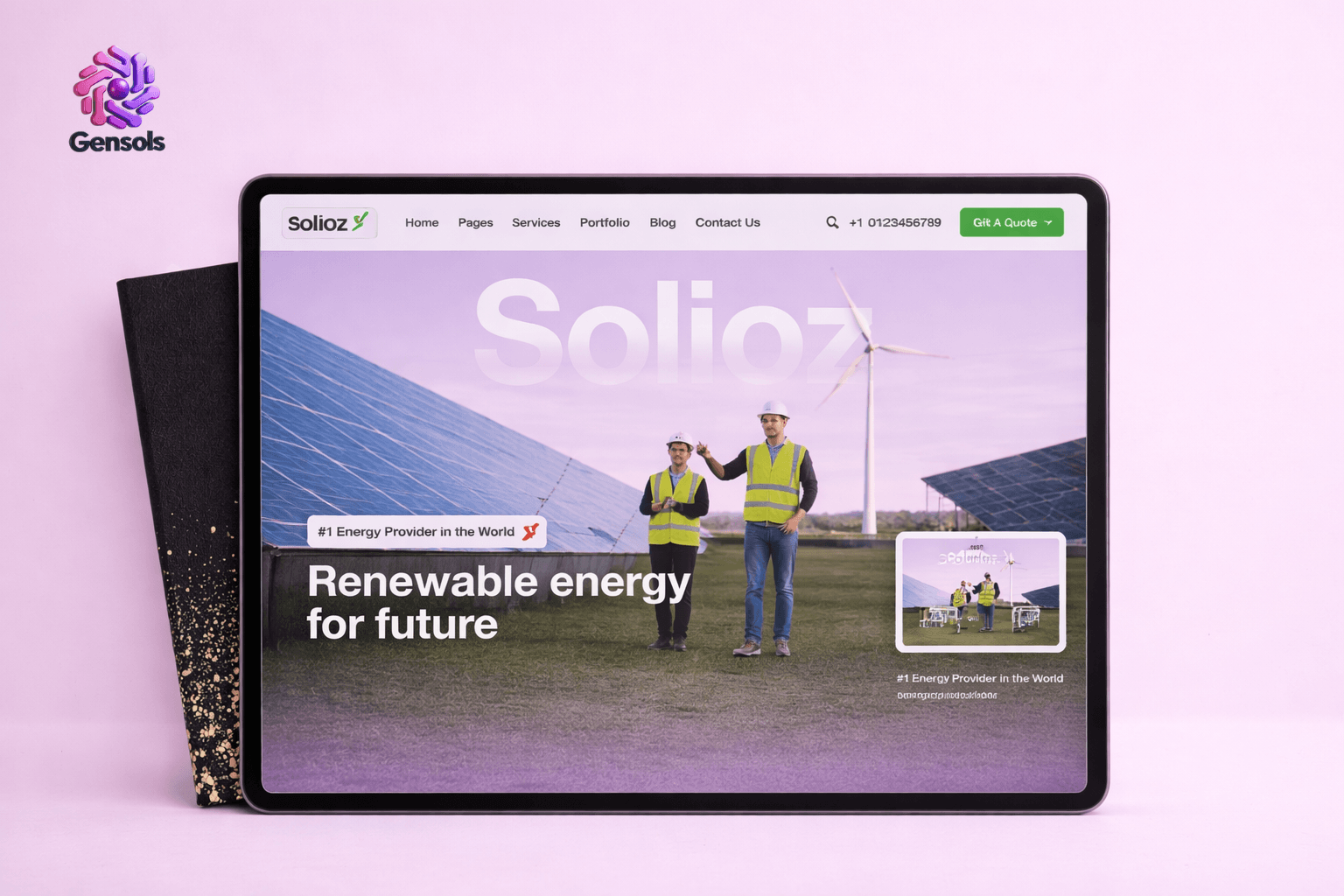 Solioz – Renewable Energy Website UI Mockup